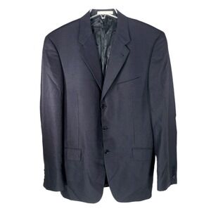 Joseph Abboud Sport Coat 42L‎ Long Men Black Birdseye 3 Button Wool Blazer USA